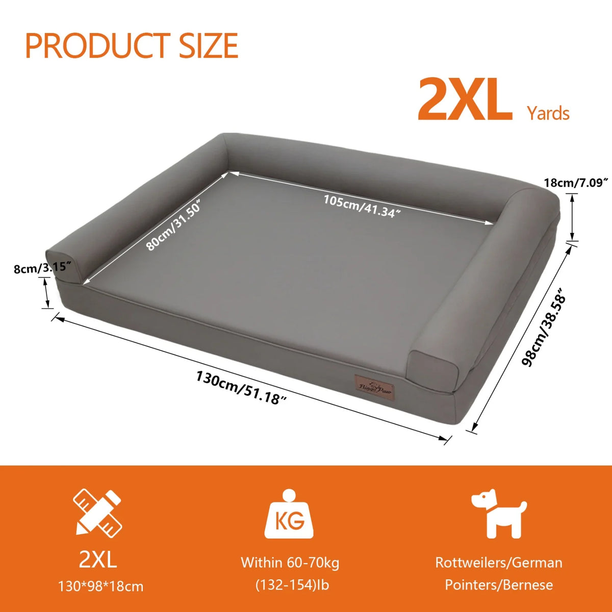 Bingopaw Orthopedic Dog Bed With Supportive Bolster And Microfiber Cover