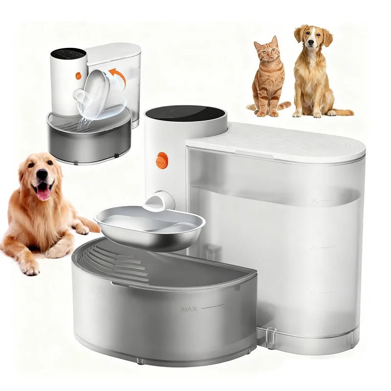 Booteely Automatic Wireless Stainless Steel Pet Water Dispenser