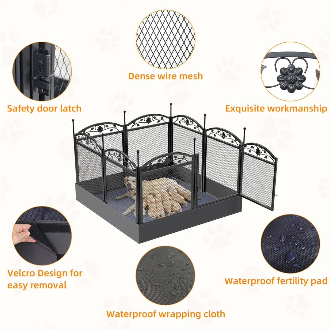 Bingopaw Heavy Duty 8 Panel Metal Dog Playpen Indoor Outdoor