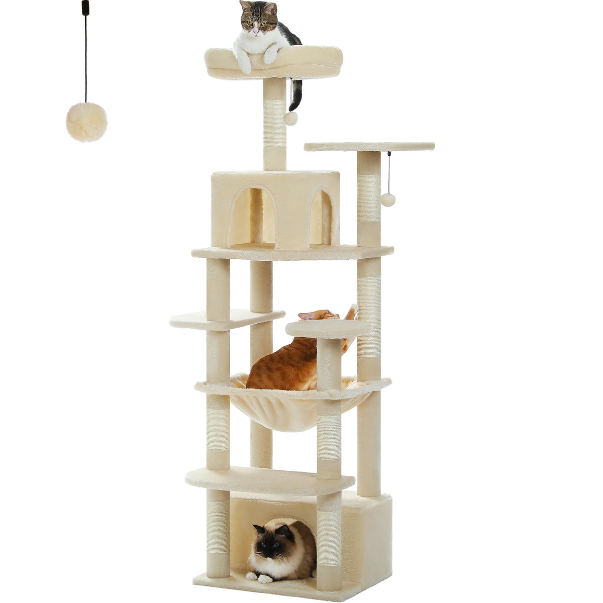 PAWZ Road Indoor Cat Tree Tower With Hammock And Scratch Posts