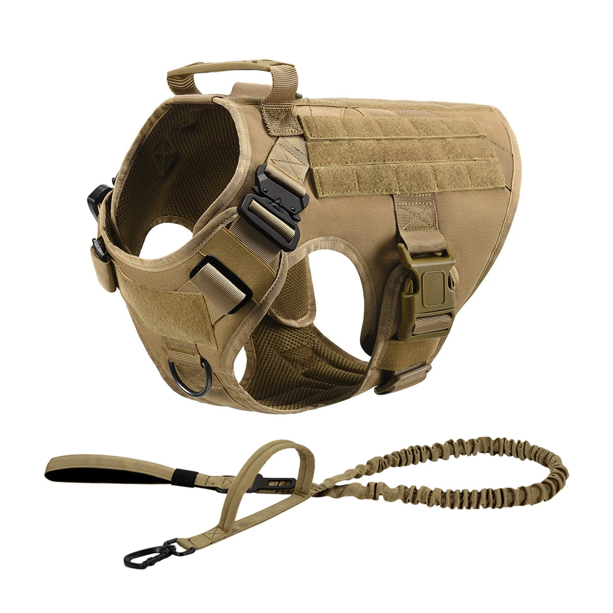 Petavel Tactical Dog Harness Molle Pouches For Walking Training