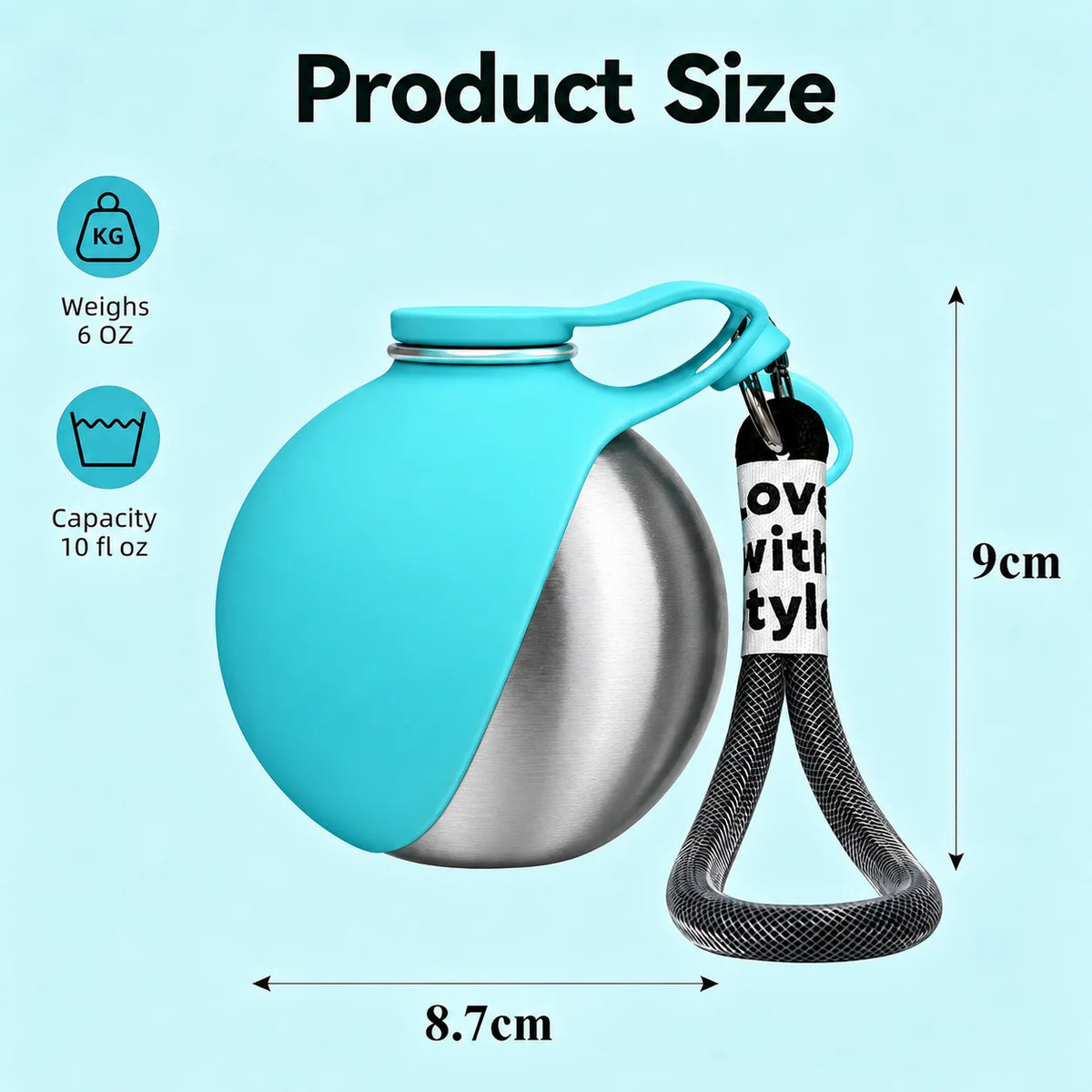 Foldable Stainless Steel Pet Water Dispenser Leak Proof Travel Cup