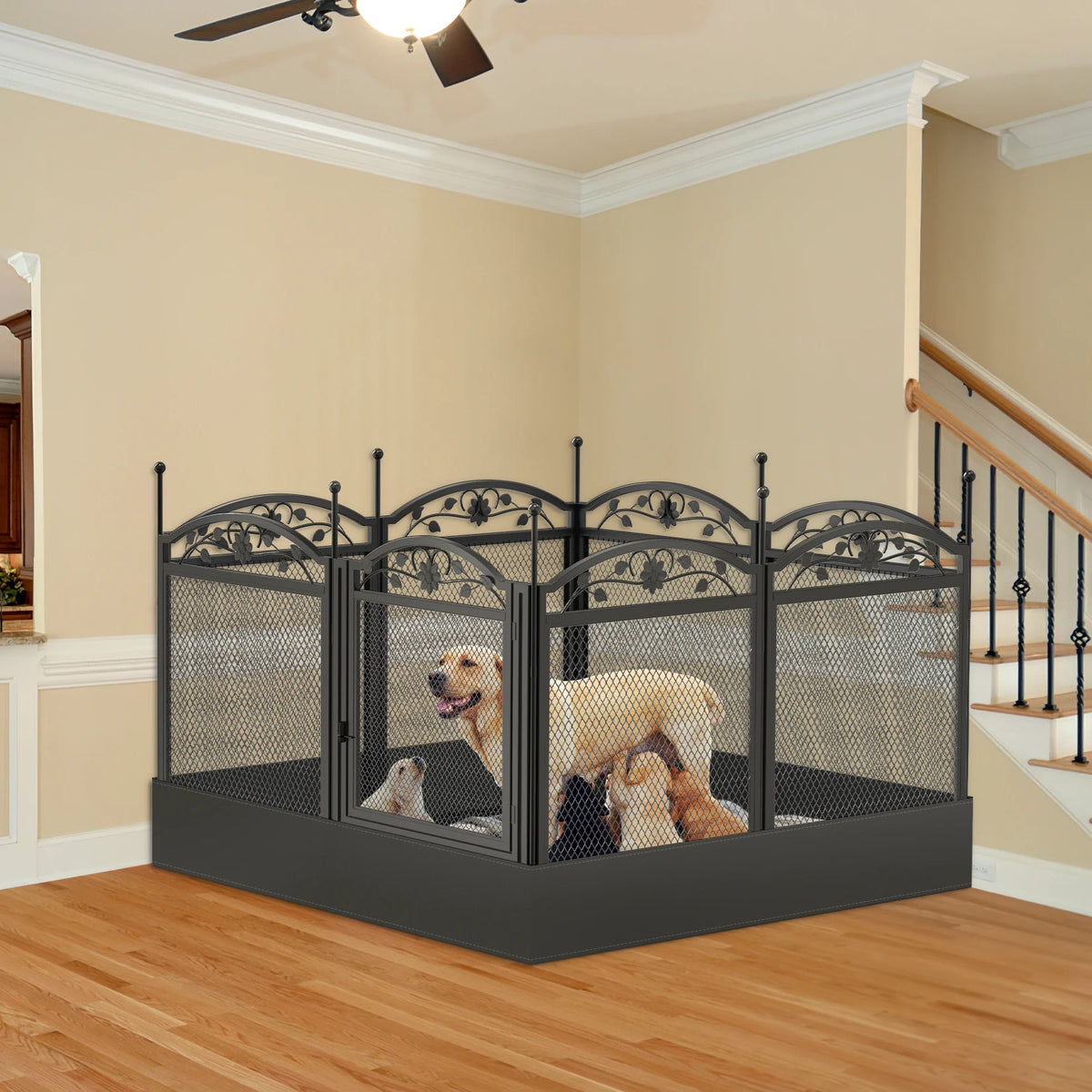 Bingopaw Heavy Duty 8 Panel Metal Dog Playpen Indoor Outdoor