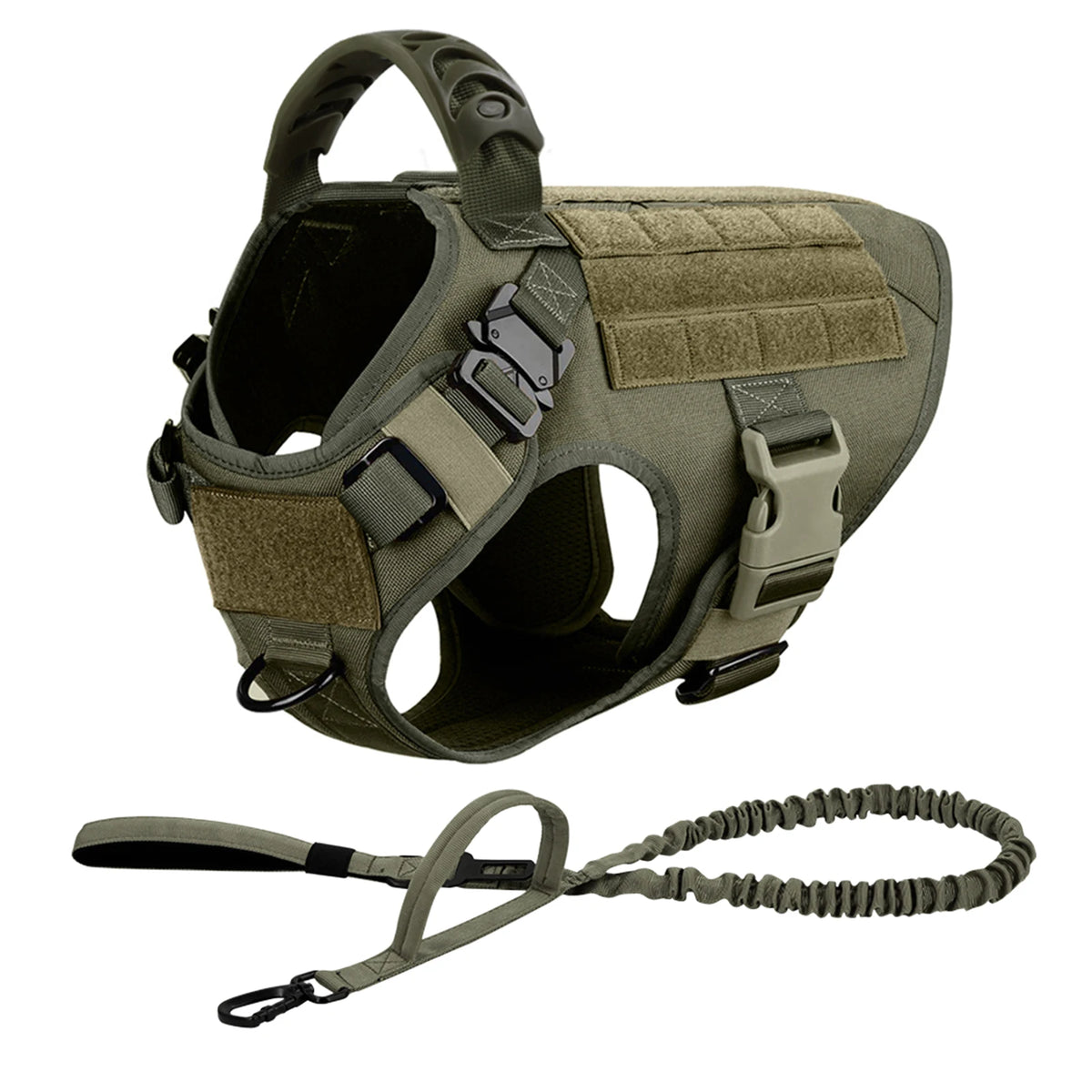 Petravel Tactical Dog Harness Leash Set for Military Pets