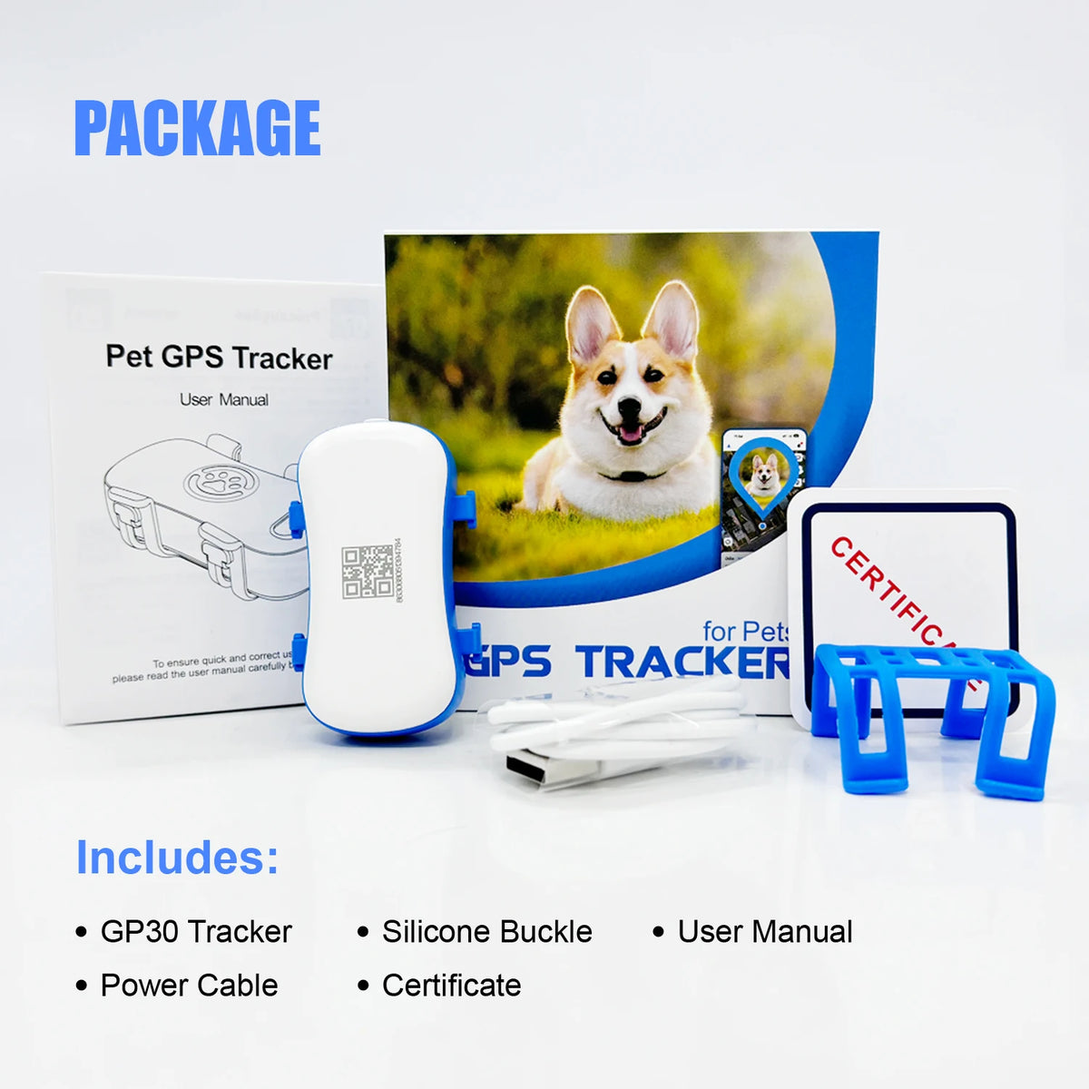 Wanwaytech 4G LTE GPS Pet Tracker Dogs Cats QR Locator