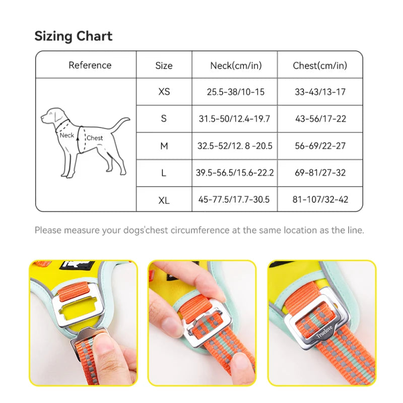 TrueLove No Pull Dog Harness Reflective Adjustable Training Vest