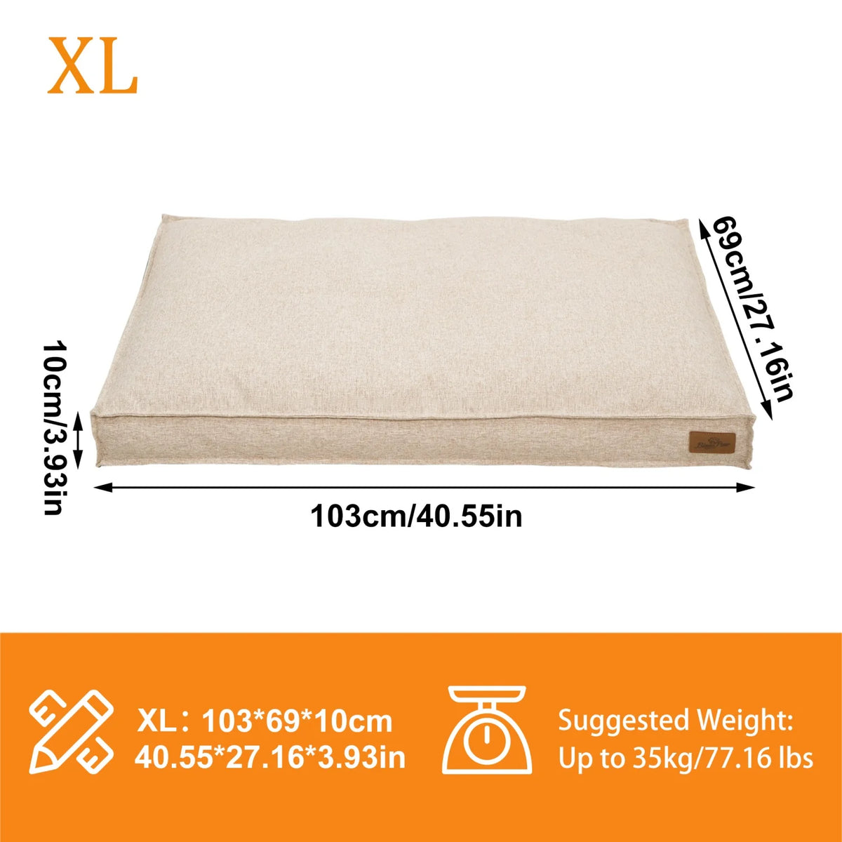 Bingopaw Waterproof Foam Dog Crate Bed With Linen Cover