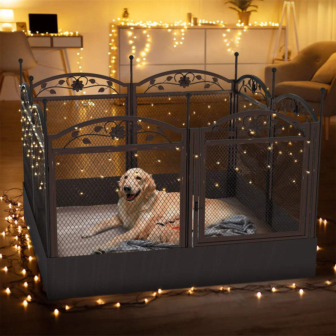 Bingopaw Heavy Duty 8 Panel Metal Dog Playpen Indoor Outdoor