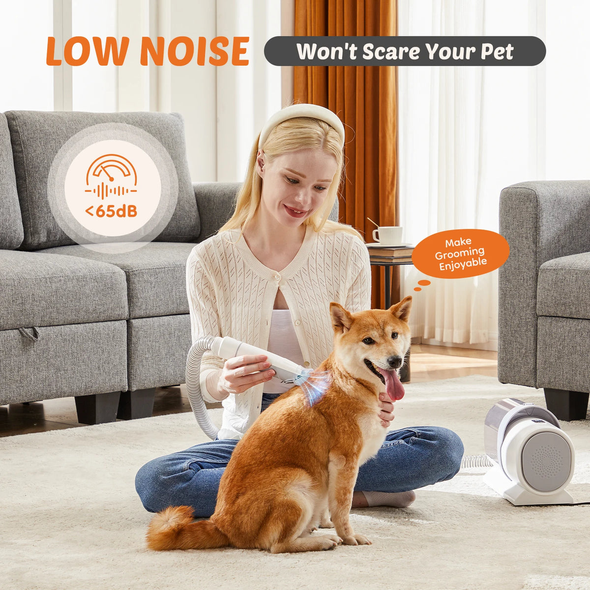 Professional Cordless Pet Grooming Vacuum Kit With Clippers