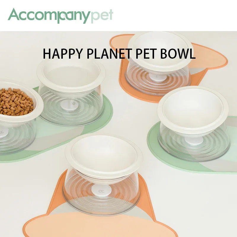 Ceramic Raised Tilted Pet Bowl With Removable Ceramic Neck Guard