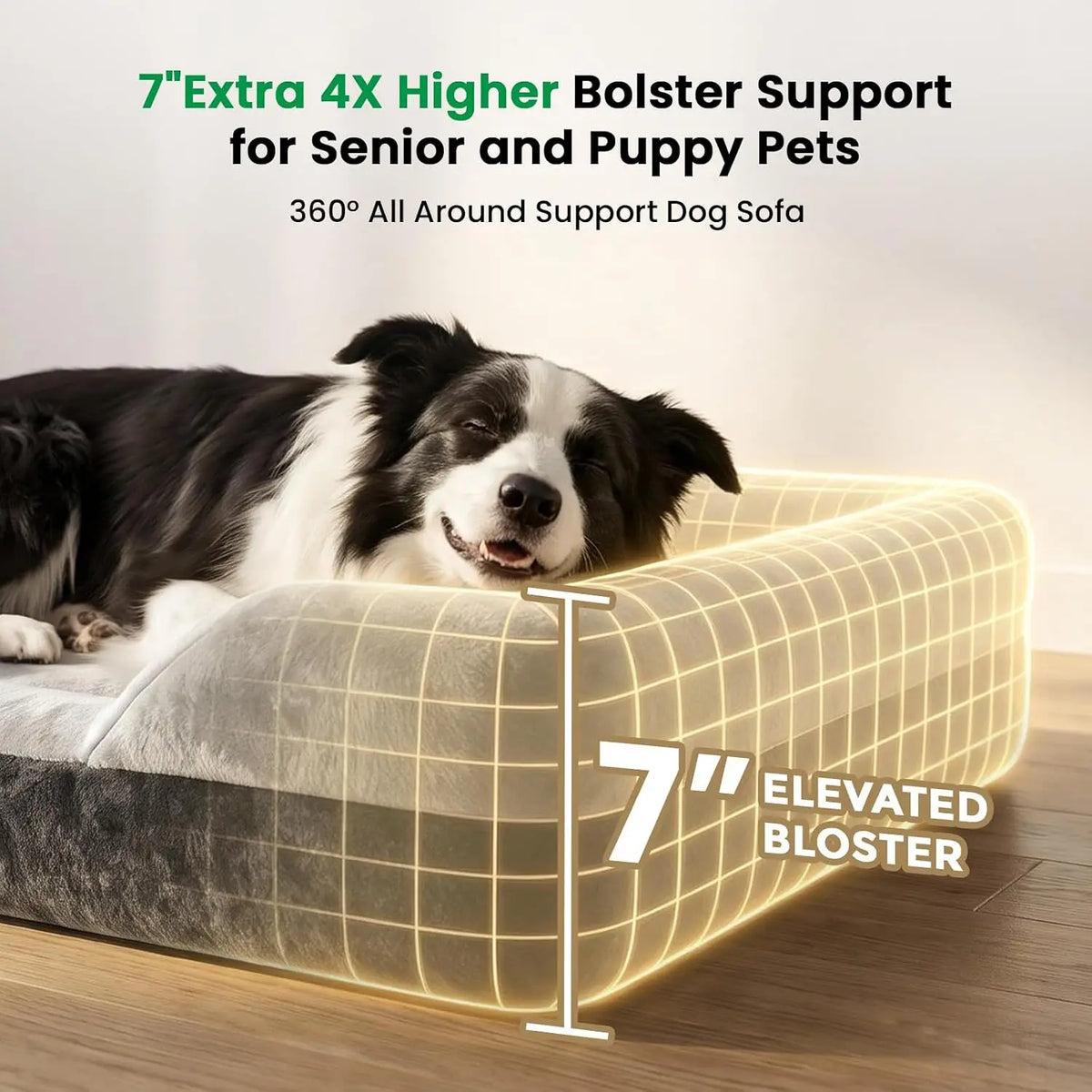 Orthopedic Memory Foam Dog Bed With Cooling Gel Cover