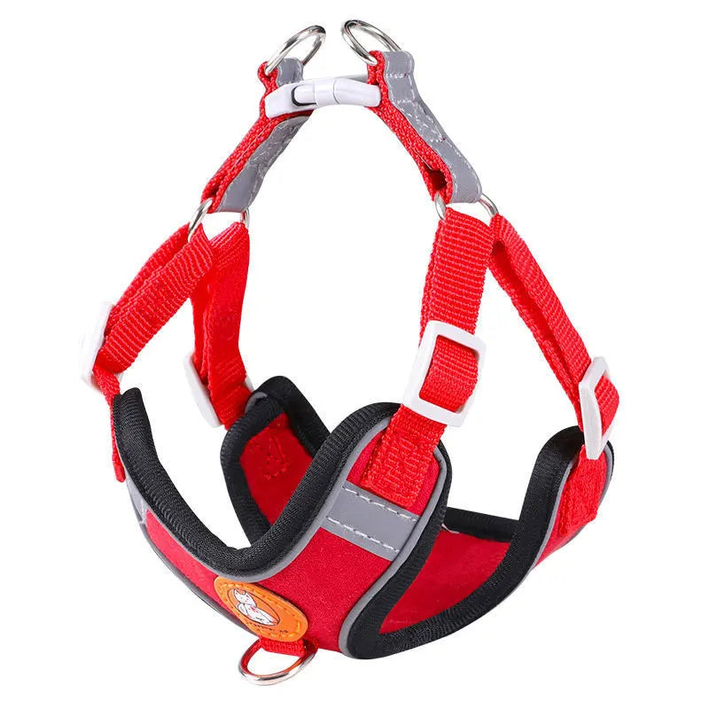 Adjustable Quick Release Dog Harness With Soft Webbing Leash