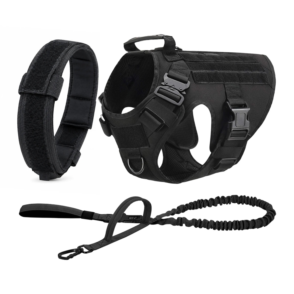 Petavel Tactical Dog Harness Molle Pouches For Walking Training