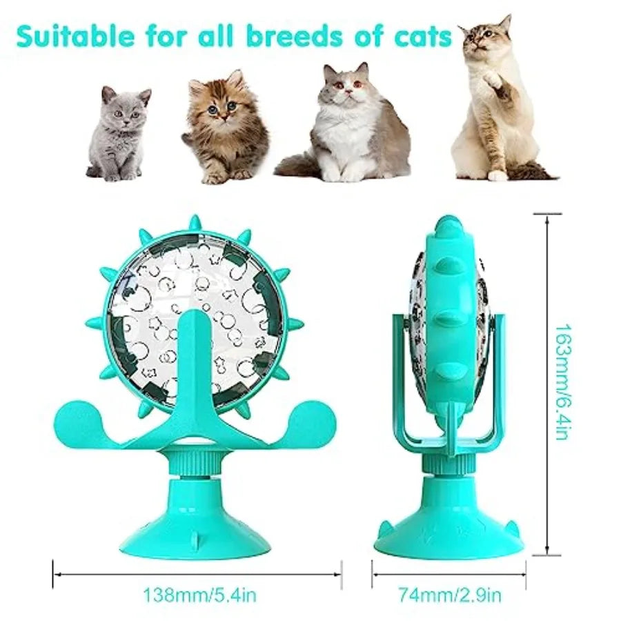 Interactive Rotating Treat Dispenser Toy For Cats And Dogs