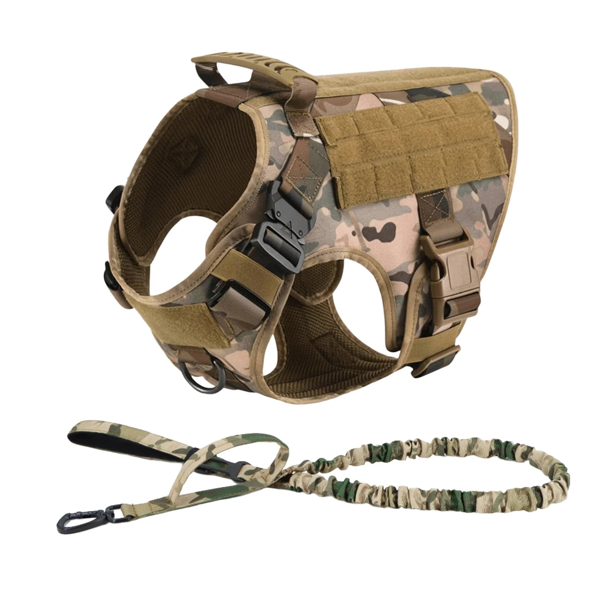 Petravel Tactical Dog Harness Padded Quick Release Buckle Design