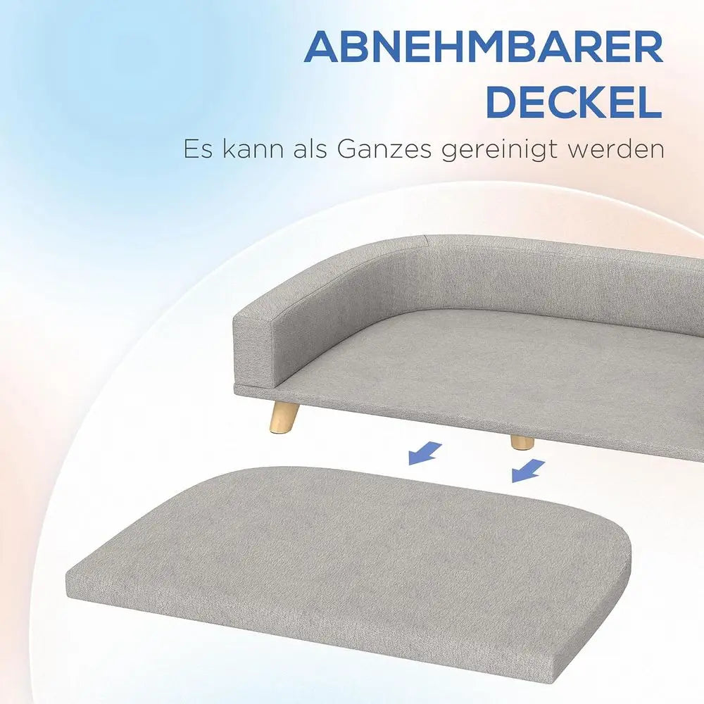 Luxury Dog Sofa Bed With Washable Cover And Wooden Legs