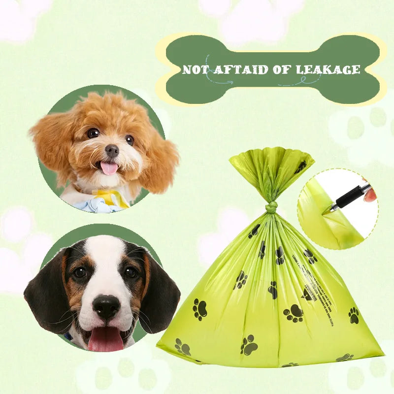 Extra Thick Leakproof Paw Print Pet Waste Bags For Dogs