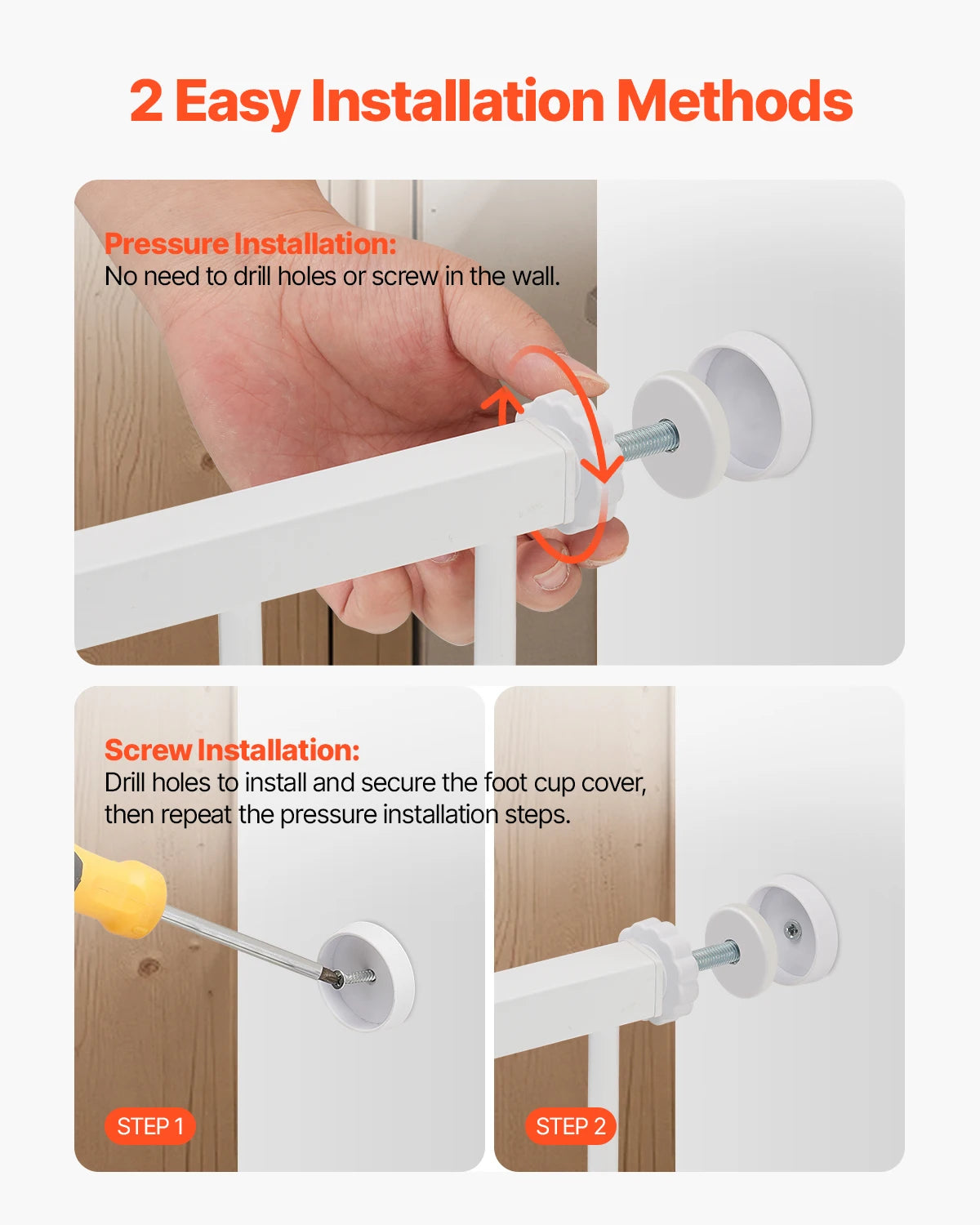 SucceBuy Pressure Mount Easy Step Baby Pet Safety Gate