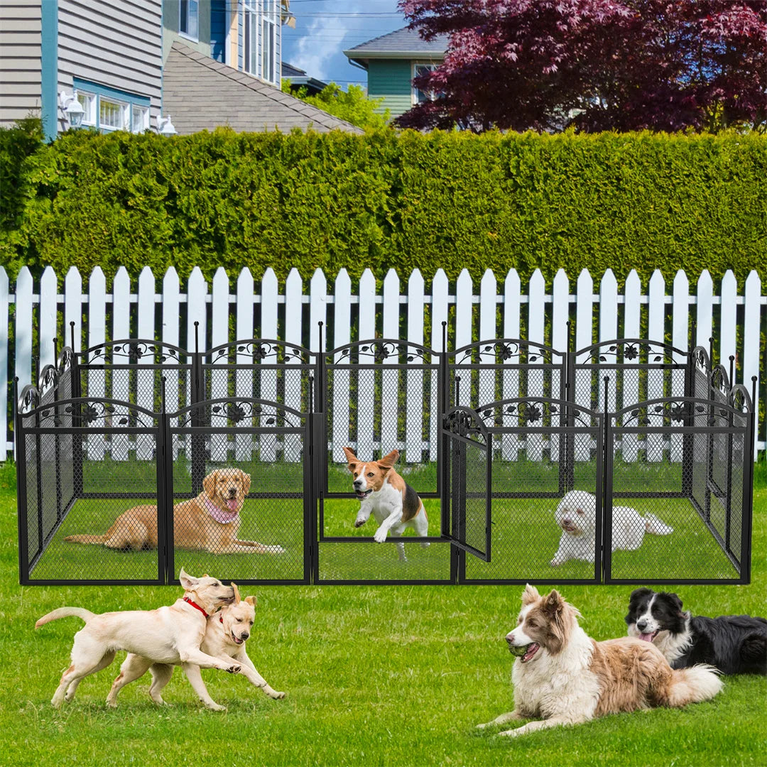 Bingopaw Heavy Duty 8 Panel Metal Dog Playpen Indoor Outdoor