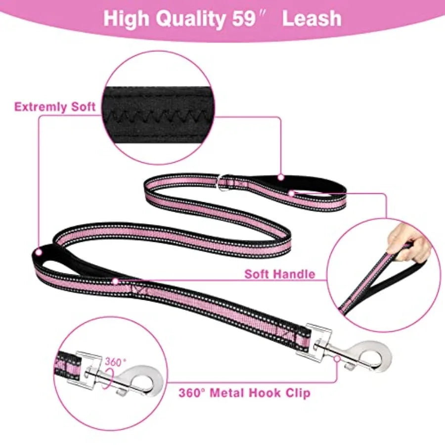 Reflective Nylon Dog Harness And Leash Set For Puppies