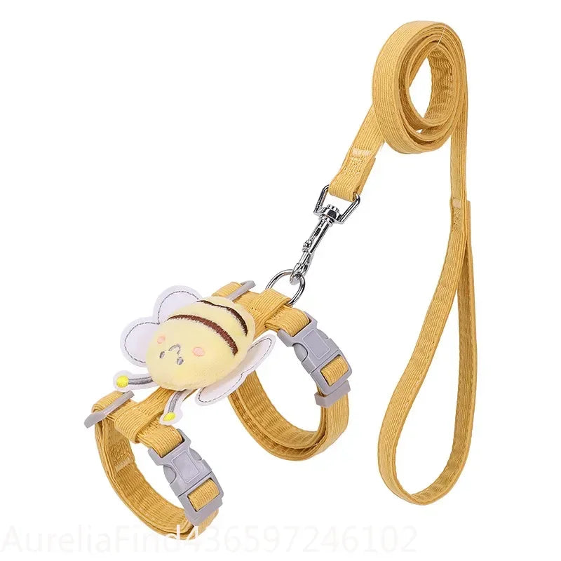 Adjustable Pet Harness Collar Leash Set For Cats And Dogs