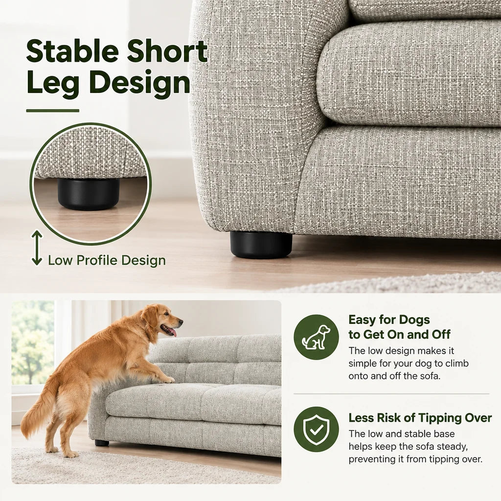 Breathable Linen Pet Sofa With Backrests And Armrests For Dogs