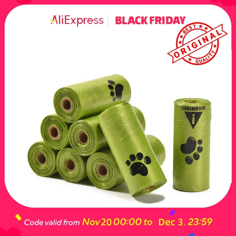 Extra Thick Leakproof Paw Print Pet Waste Bags For Dogs