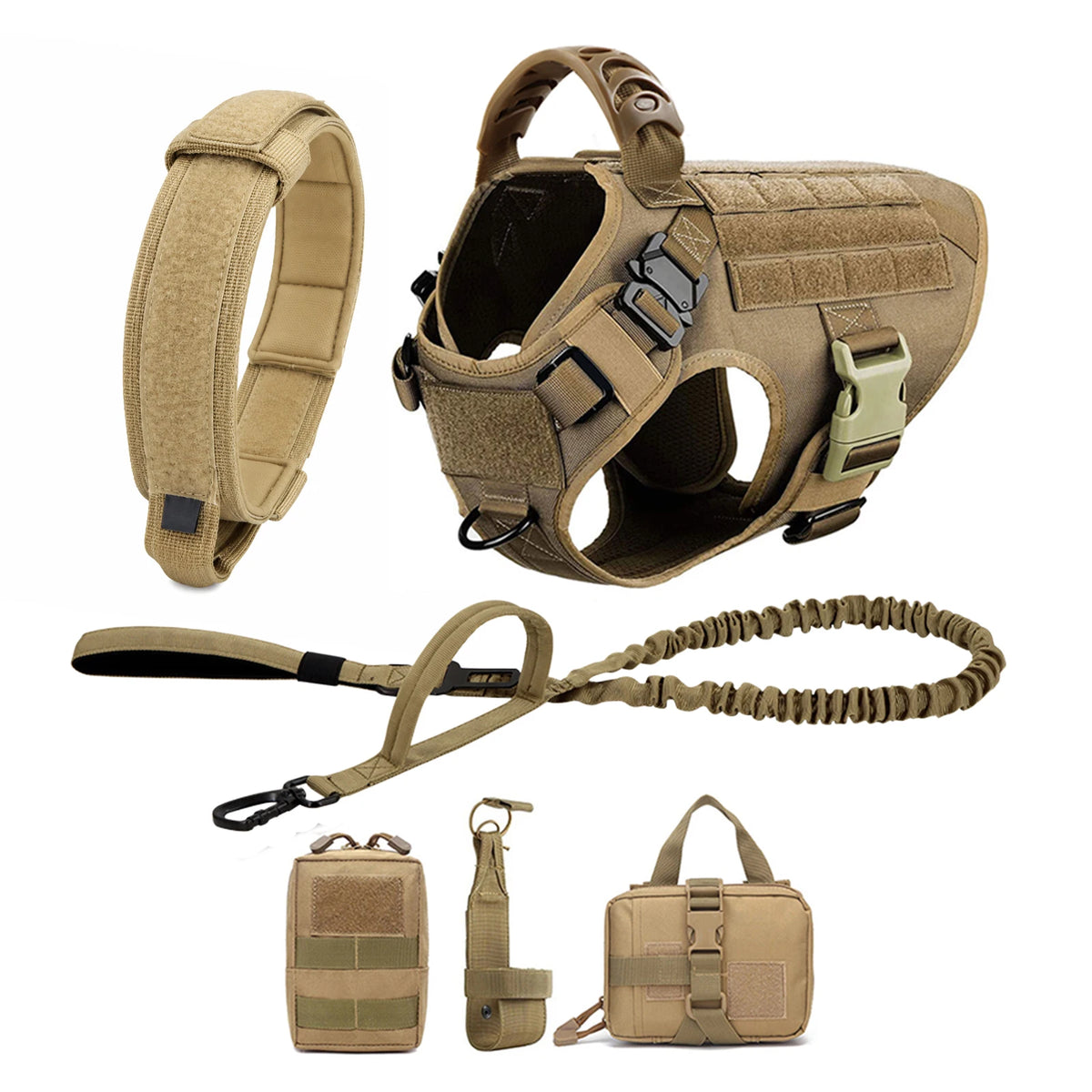 PetraVel Adjustable Padded Nylon Dog Harness And Leash Set