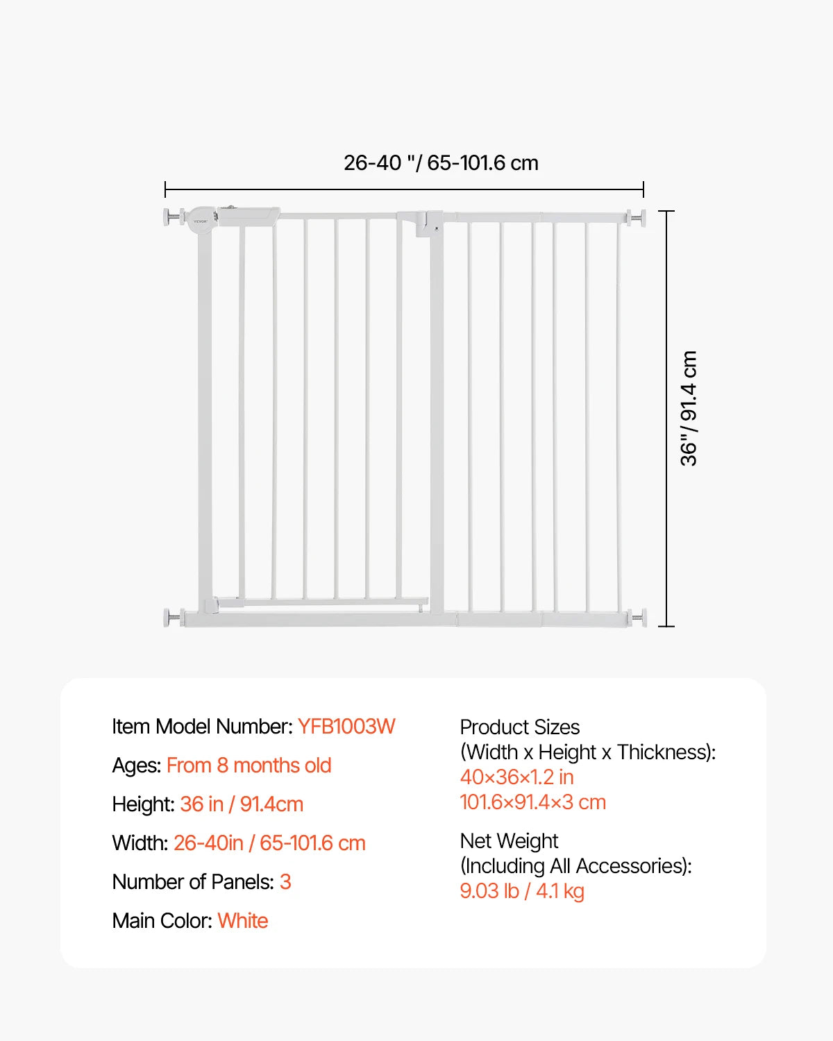 SucceBuy Pressure Mount Easy Step Baby Pet Safety Gate