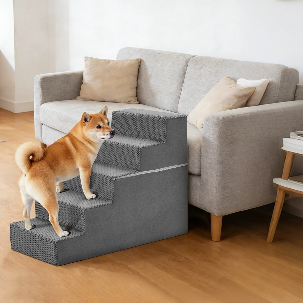 Non Slip Right Angled Foam Dog Stair Ramp Indoor