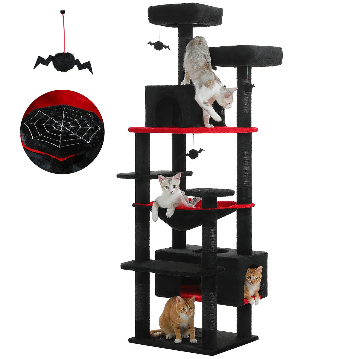 PAWZ Road Indoor Cat Tree Tower With Hammock And Scratch Posts