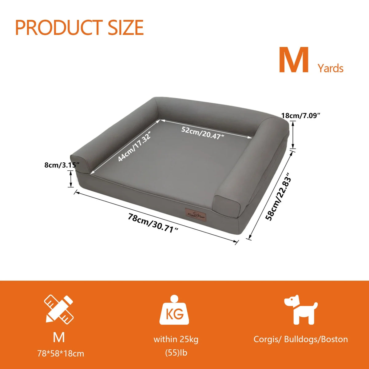 Bingopaw Orthopedic Dog Bed With Supportive Bolster And Microfiber Cover