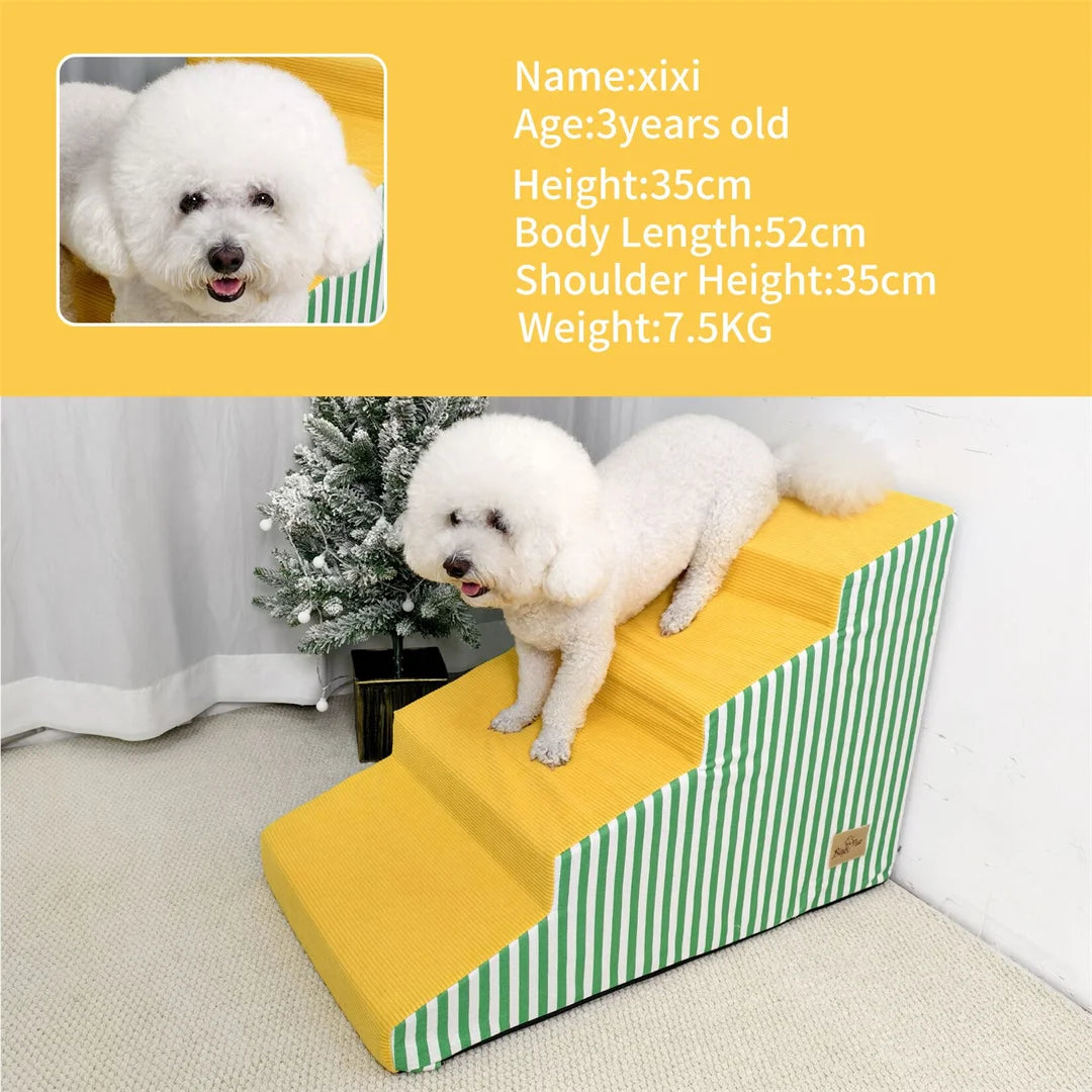 High Density Foam Pet Stairs For Dogs Gentle Slope Support