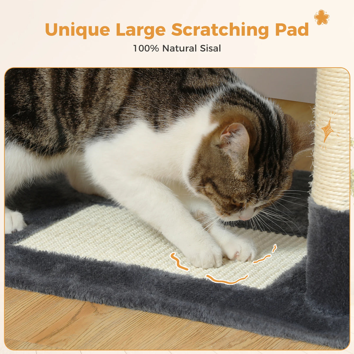 PAWZ Road Indoor Cat Tree Tower With Hammock And Scratch Posts