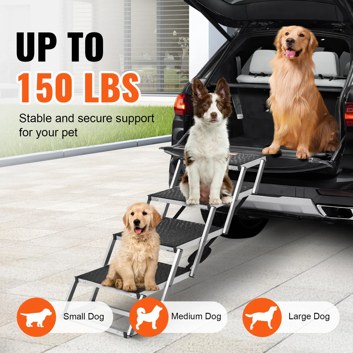SucceBuy Folding Dog Car Steps for Easy Pet Access