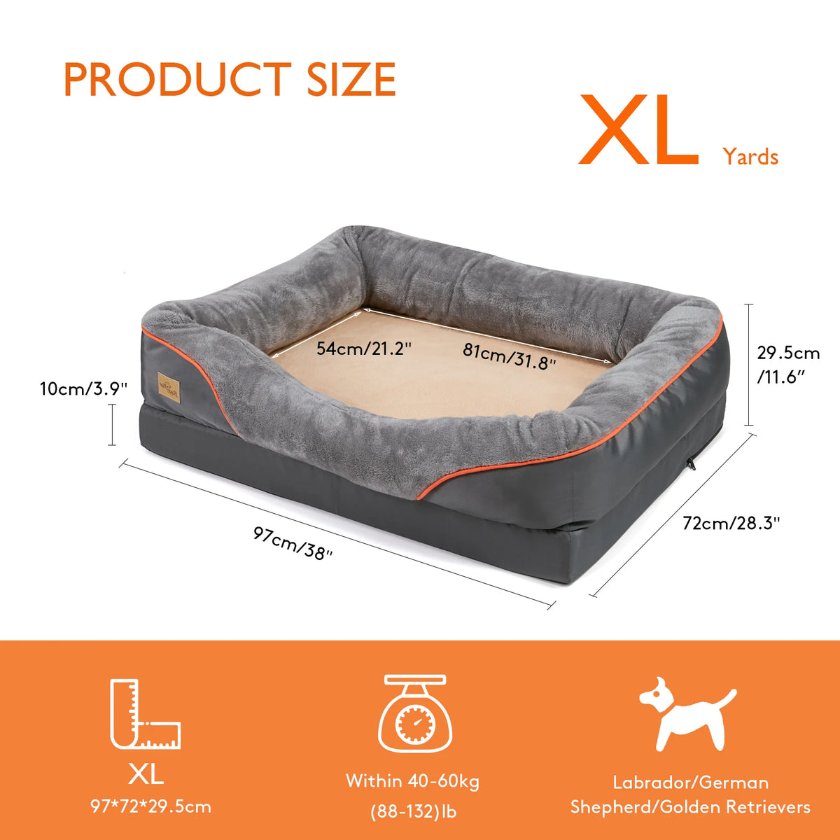 Bingopaw Waterproof Fleece Dog Bed With Removable Washable Cover