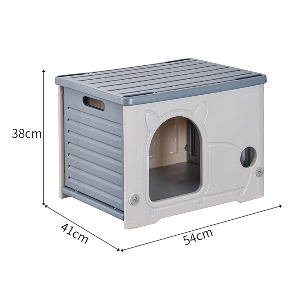 Outdoor Rainproof Plastic Cat House For Pets Seasonal Cozy Nest
