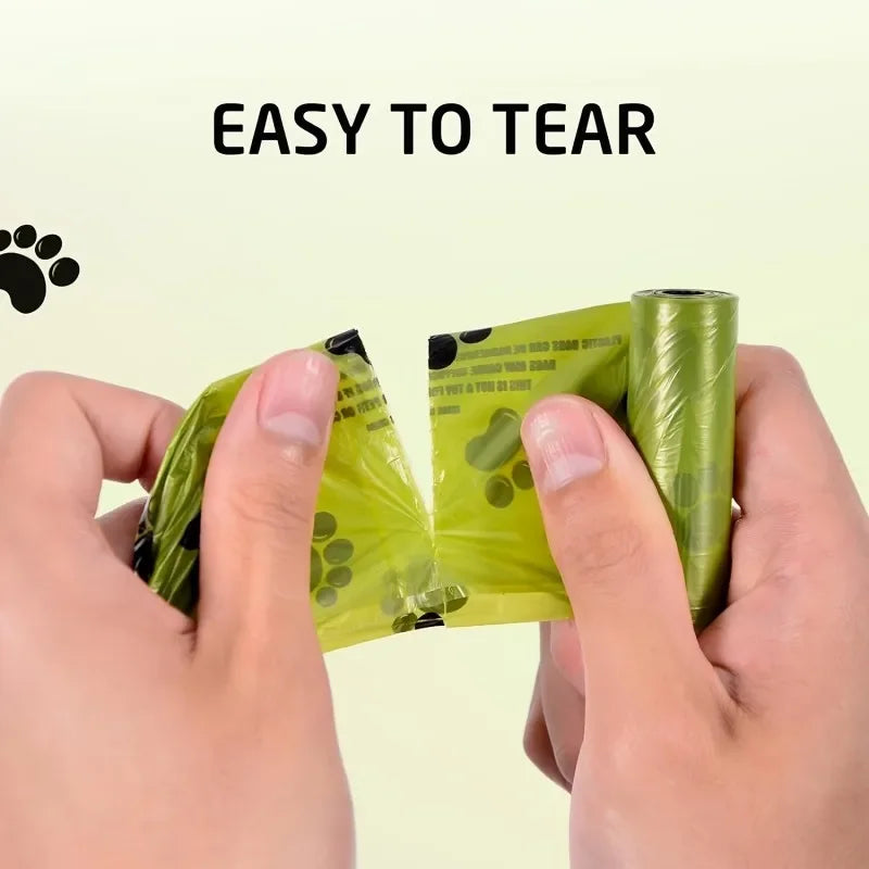 Extra Thick Leakproof Paw Print Pet Waste Bags For Dogs