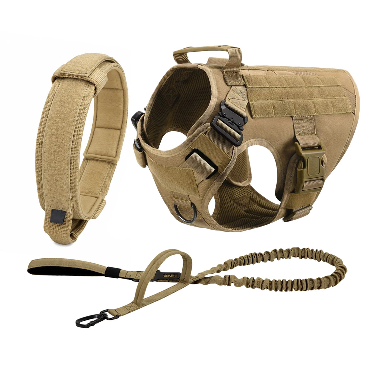 Petravel Tactical Dog Harness Padded Quick Release Buckle Design