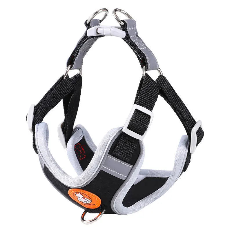 Adjustable Quick Release Dog Harness With Soft Webbing Leash