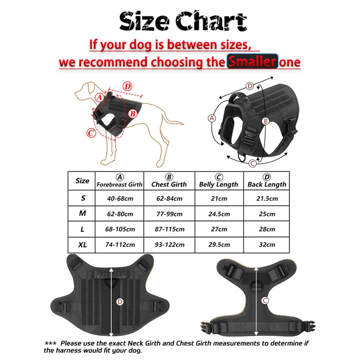Adjustable Tactical Dog Harness Collar Leash Set Nylon Outdoor Vest