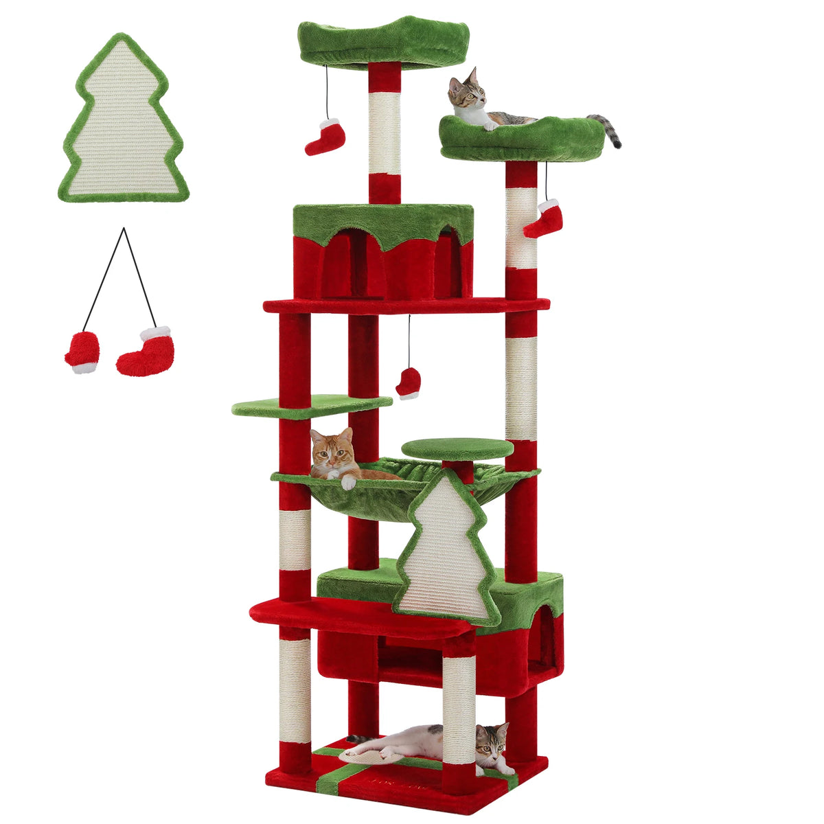 PAWZ Road Indoor Cat Tree Tower With Hammock And Scratch Posts