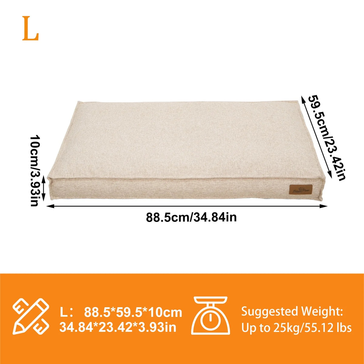 Bingopaw Waterproof Foam Dog Crate Bed With Linen Cover