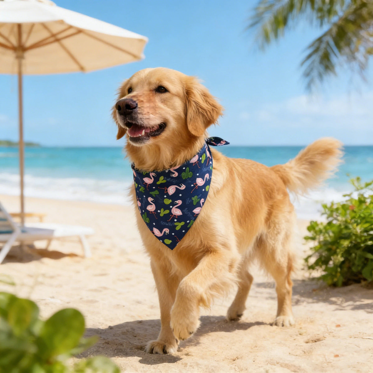 Adjustable Washable Fruit Floral Dog Bandana Soft Cloth Triangle Scarf