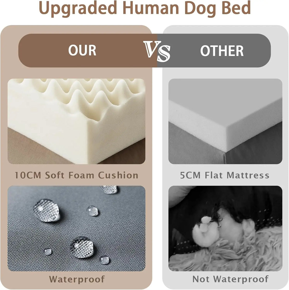 Premium Washable Giant Human And Pet Memory Foam Bed With Pillow