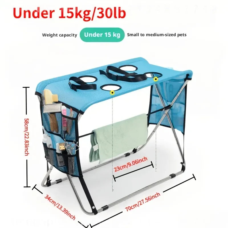Stainless Steel Foldable Pet Grooming Hammock Stand