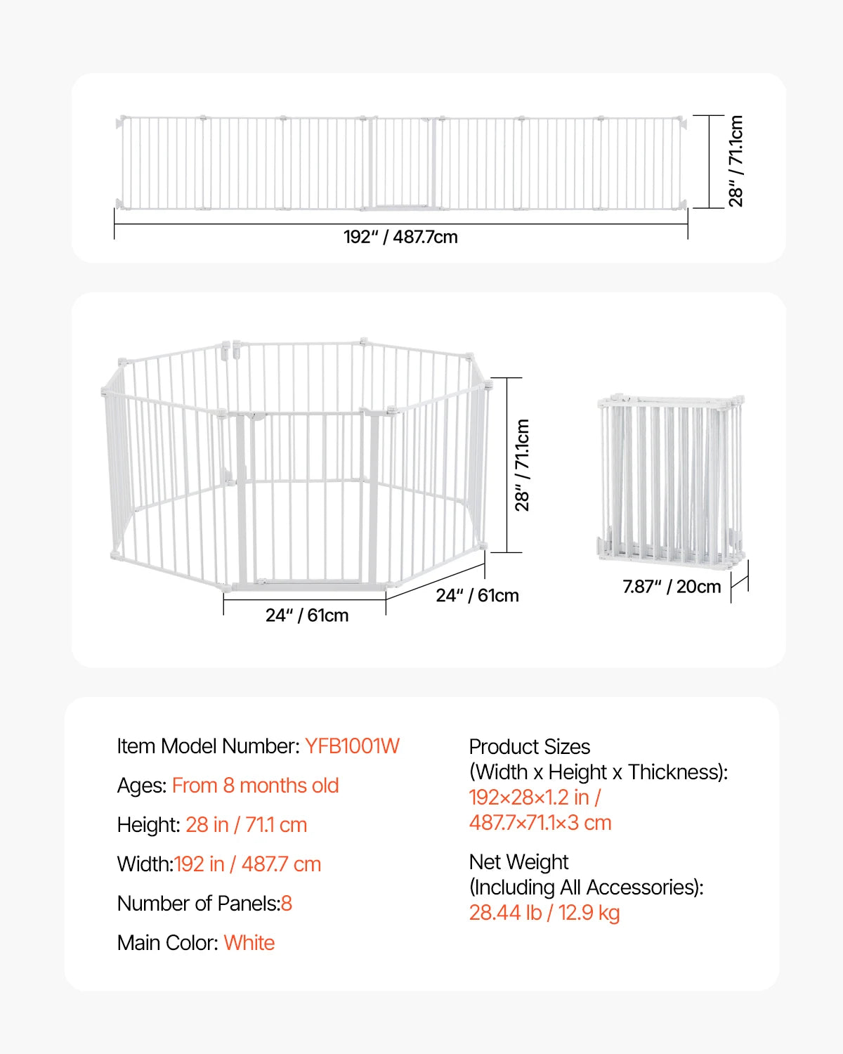 SucceBuy Pressure Mount Easy Step Baby Pet Safety Gate
