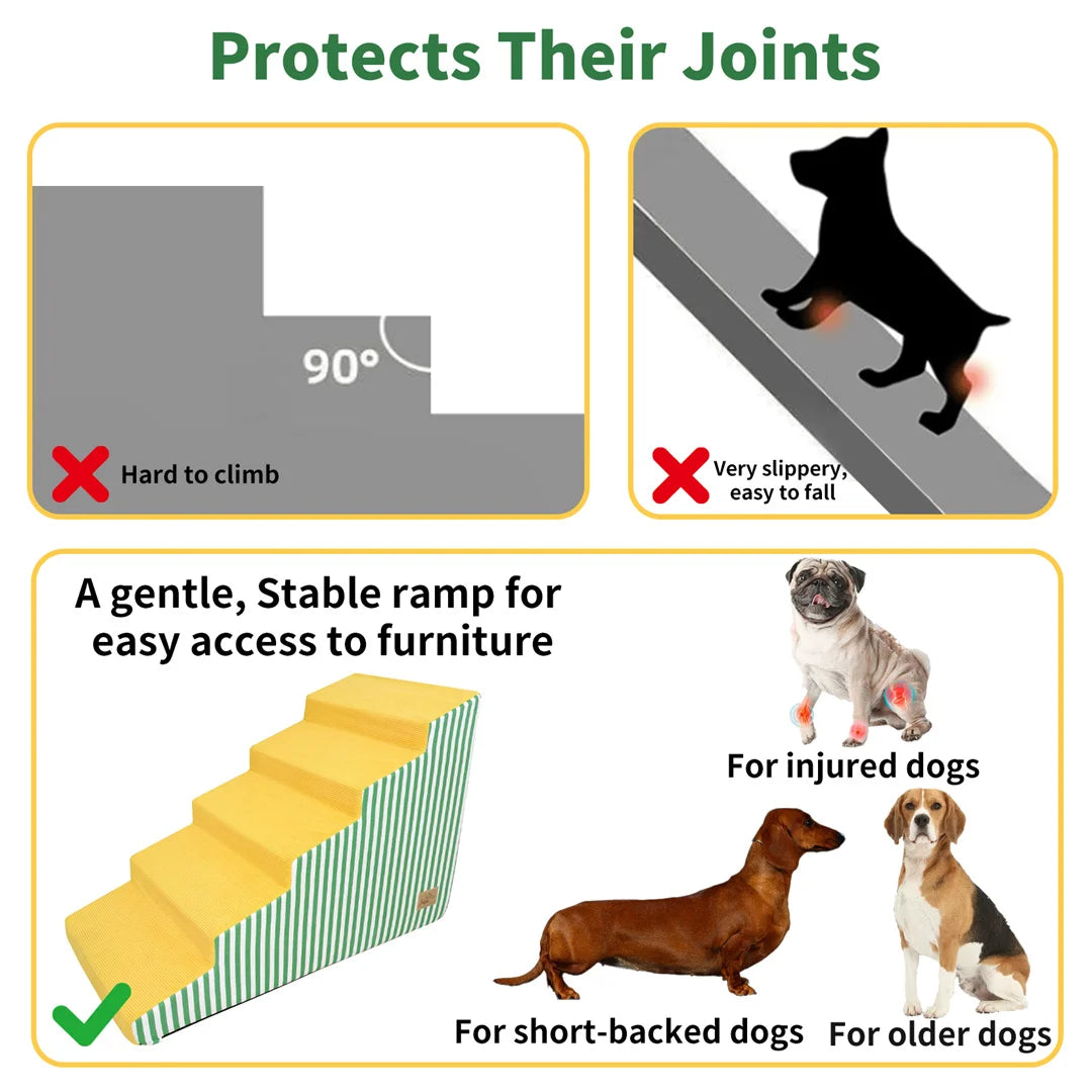 High Density Foam Pet Stairs With Non Slip Gentle Slope