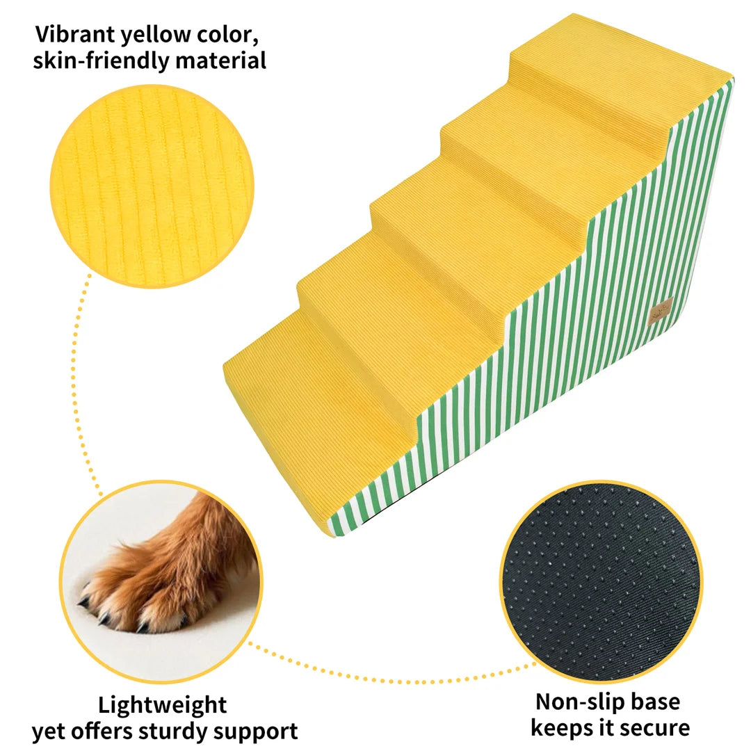 High Density Foam Pet Stairs For Dogs Gentle Slope Support