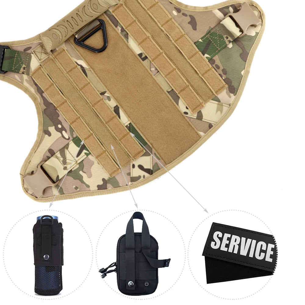 Petravel Tactical Dog Harness Leash Set for Military Pets